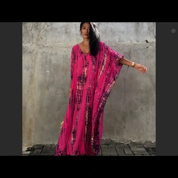 Dianthus Kimono Kaftan Dress - Picture 1 of 3